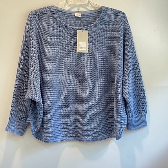 POETRY Horizontal Rib Stitch Knit 100% Heavy Linen Sweater NWT - Picture 8 of 12